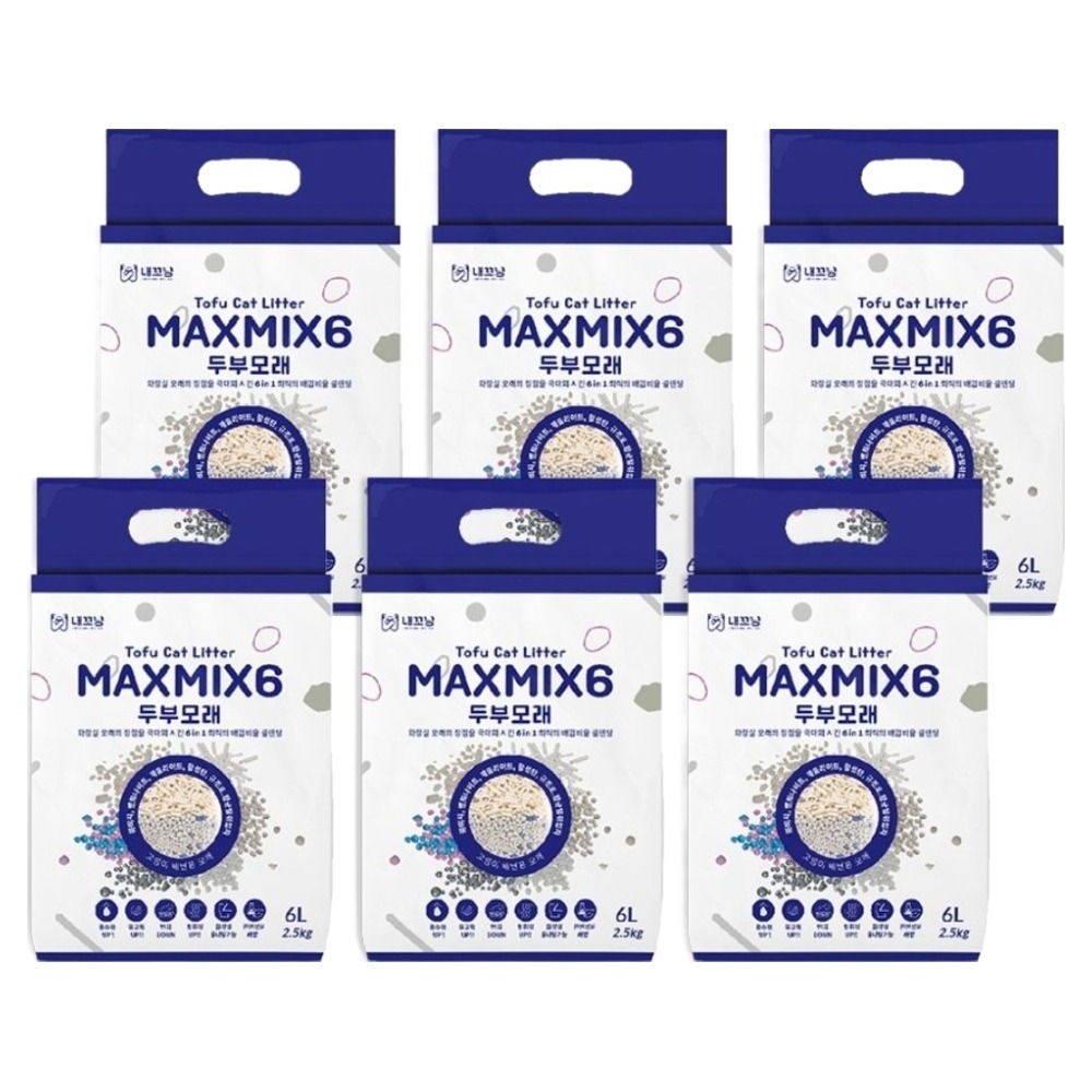 내꼬냥 고양이 프리미엄 두부벤토 모래 6in1 MAXMI6, 6L, 2.5kg, 6개, 무향 39,220원