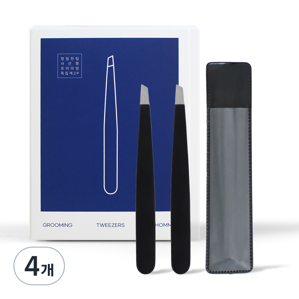 젠툴맨 정밀한팁 사선형 프리미엄 족집게, 4개, 블랙 13,980원