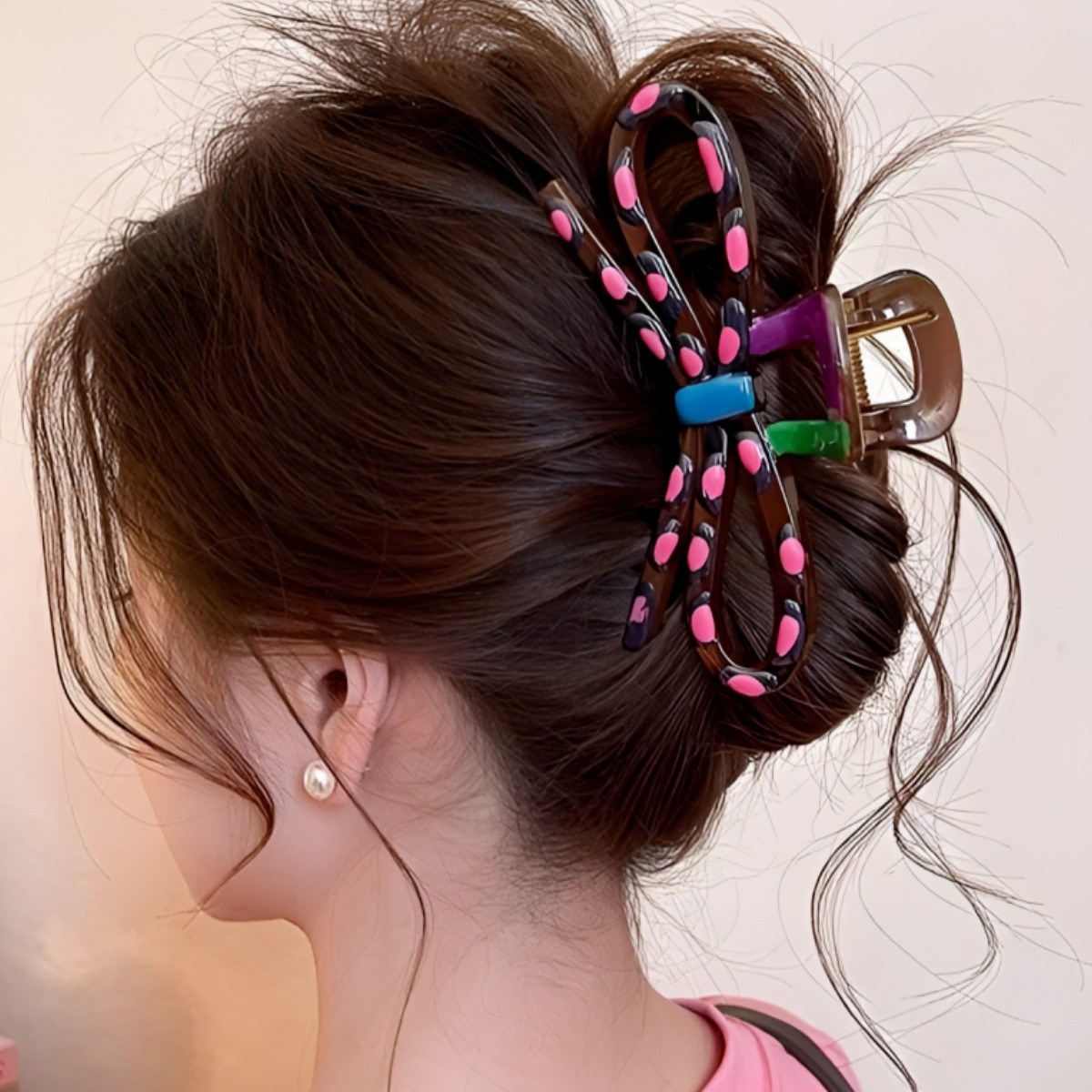 COCOMONSTER 대형 리본 올림머리 헤어 집게핀 13cm 12,500원