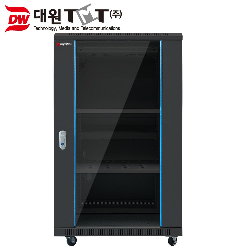 대원TMT 케이지너트 25U 허브랙 H1200xD800xW600 블랙 DW-H1200B 선반 2개 멀티탭 6구 1개 120mm 대형쿨러 2개 고강도 강화유리, 1개 415,000원