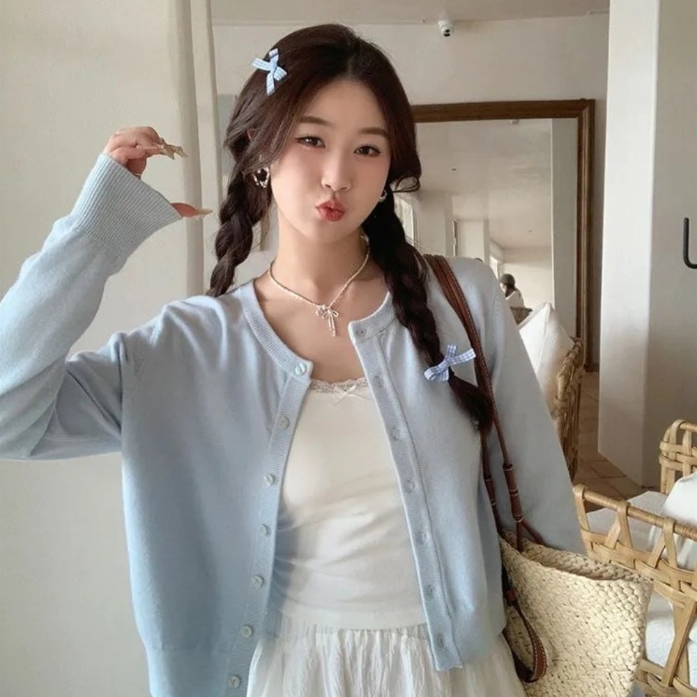 녕동 여성 카디건 스웨터 고급 루즈핏 무지 캐주얼 이너 봄가을 숏니트 코트 26,600원