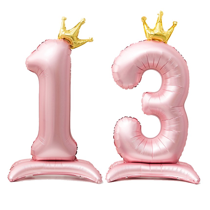 올리브파티 스탠딩 왕관 은박 숫자 생일 풍선 핑크 12,800원