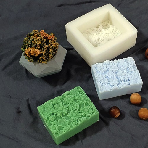 수제몰드 - 들국화 플라워 사각 1구 , 실리콘몰드 캔들 비누 석고 데코 16,000원