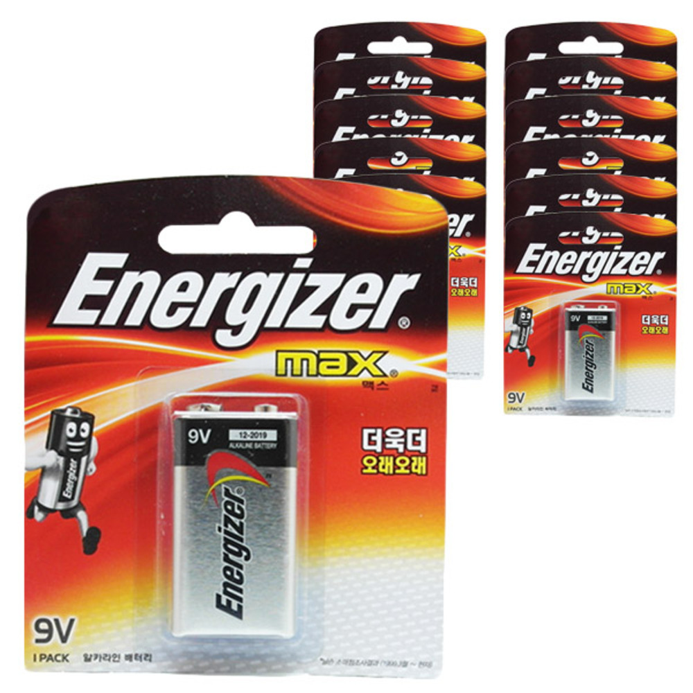 에너자이저 맥스 사각 9V 알카라인 건전지, 12개입, 1개 50,190원