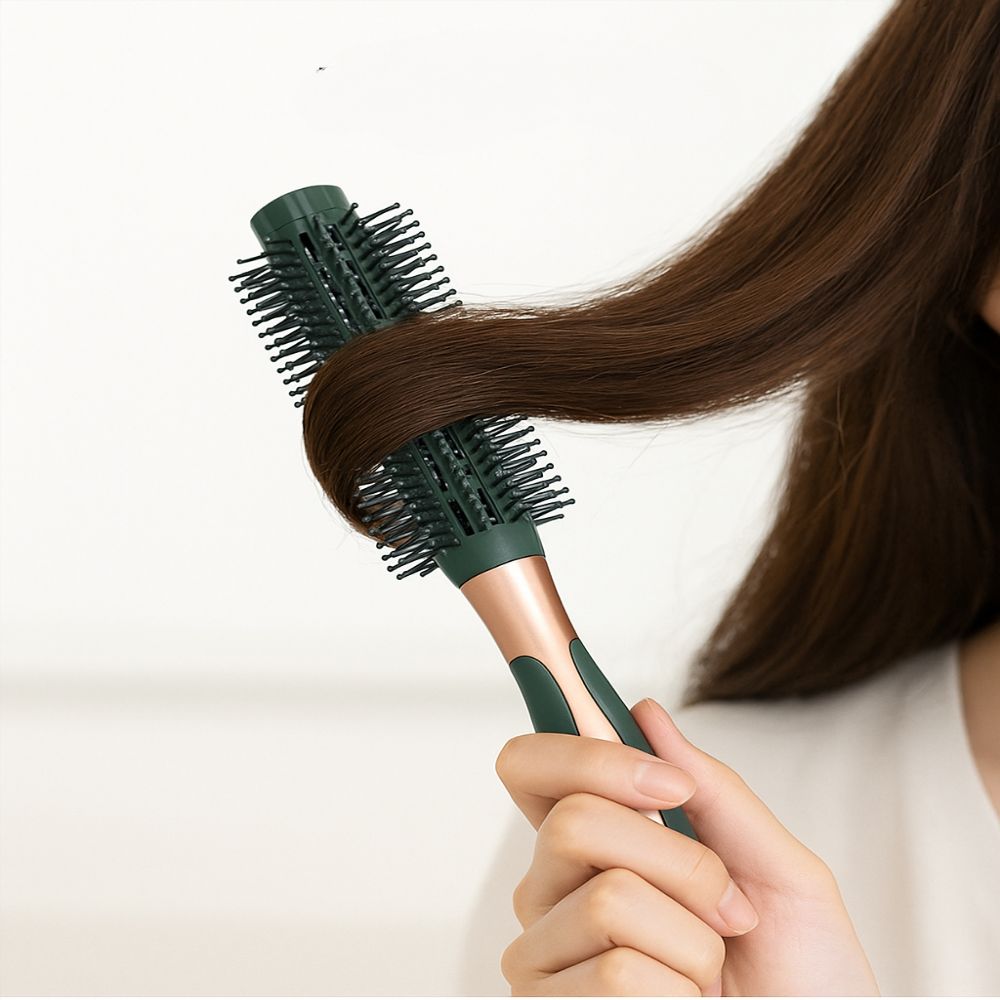 엔웨이브 롤 헤어빗,정전기방지 롤헤어빗,뿌리 볼륨 롤헤어빗,, 1개, 다크그린 5,900원