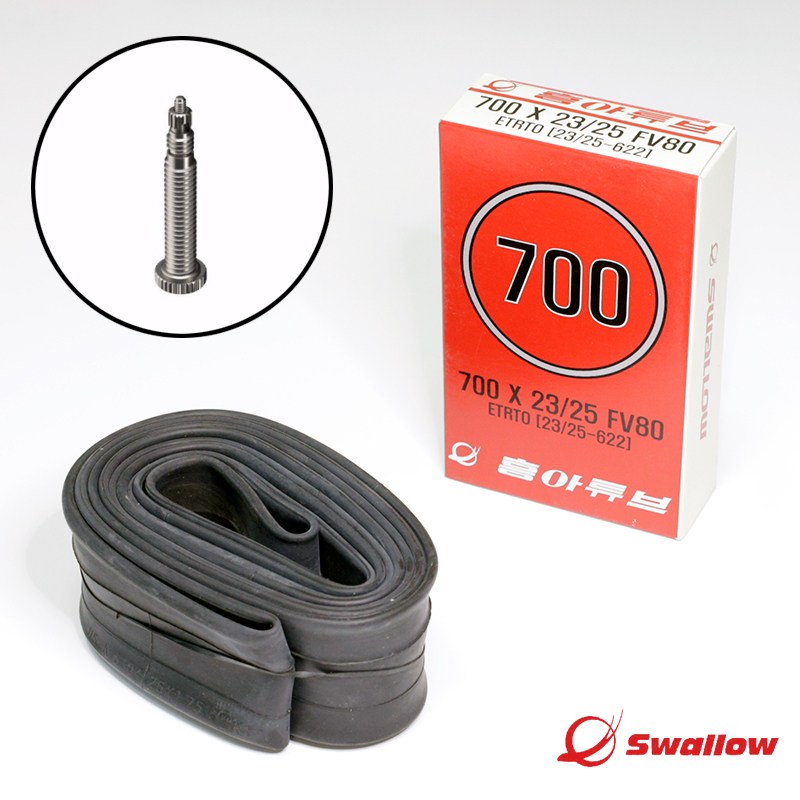 흥아타이어 겸용 프레스타 자전거 튜브 700 X 23/25 FV80 27 X 1-1/16 5,230원