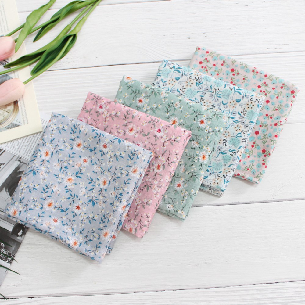 렌느 여성손수건 가제 면 쁘띠 목손수건 플라워 마린 5장 1세트 14,800원