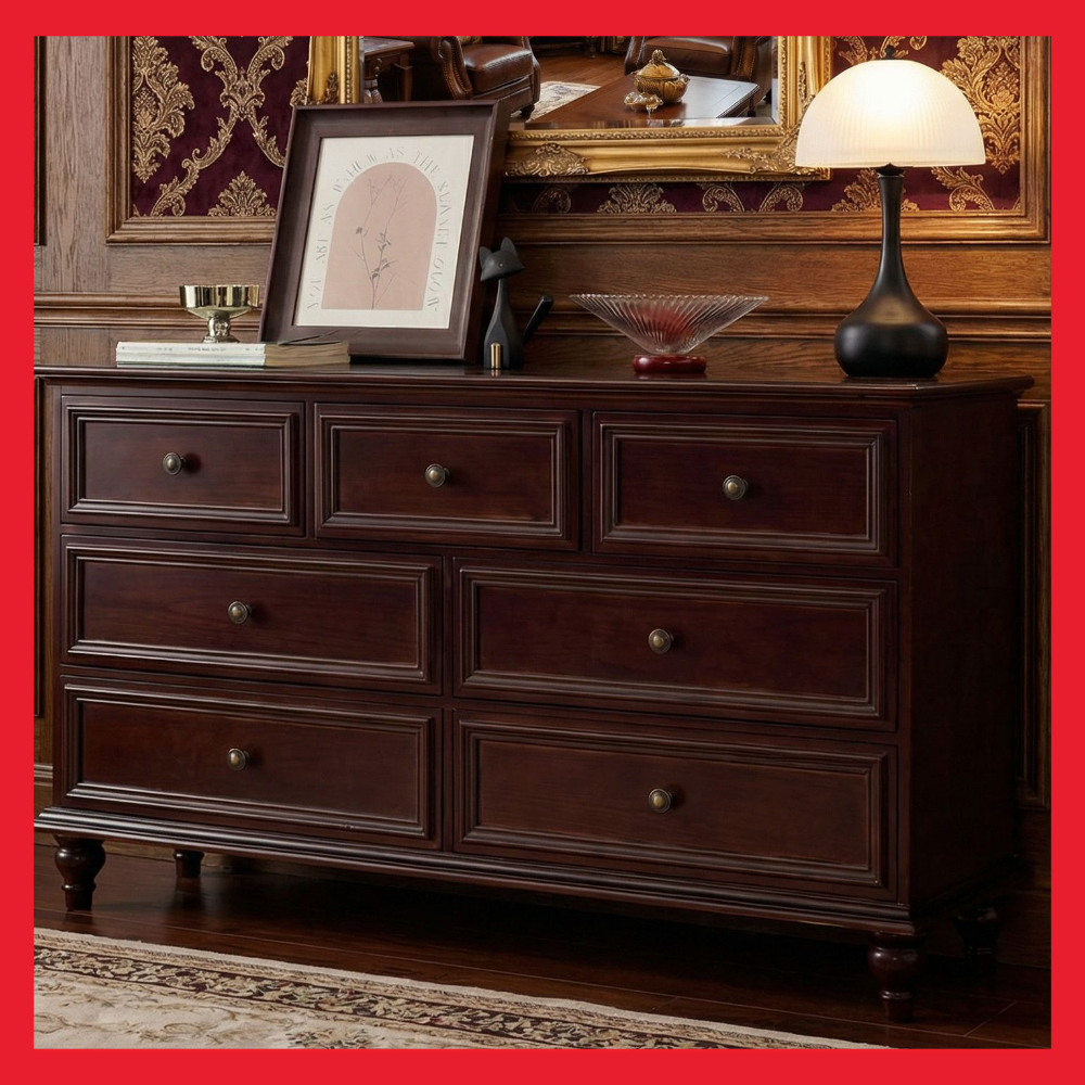 [공간담다] 엔틱 서랍장 거실장 인테리어 침실 옷장 콘솔 고가구, 7개, 호두 442,000원