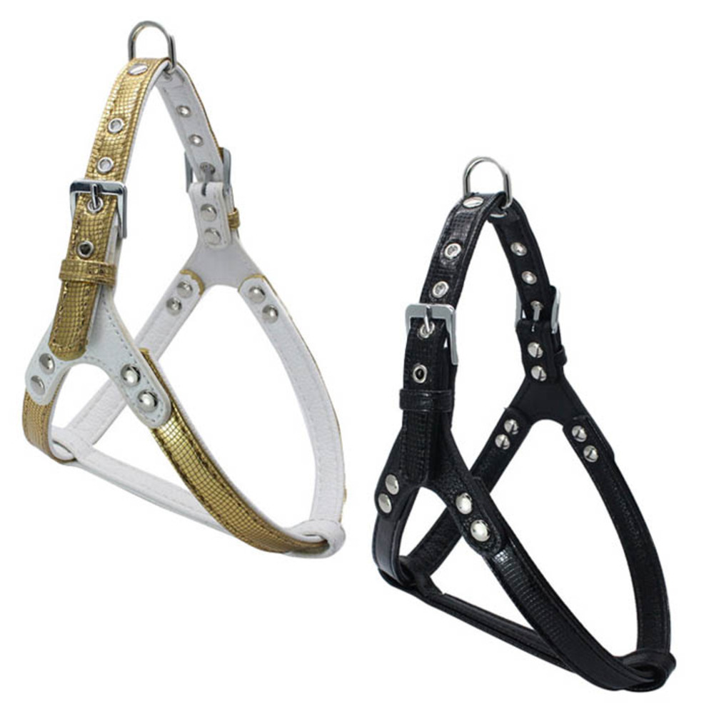 펫나인 강아지와 고양이 인조 뱀피 스타일 하네스 골드 + 블랙 4,560원