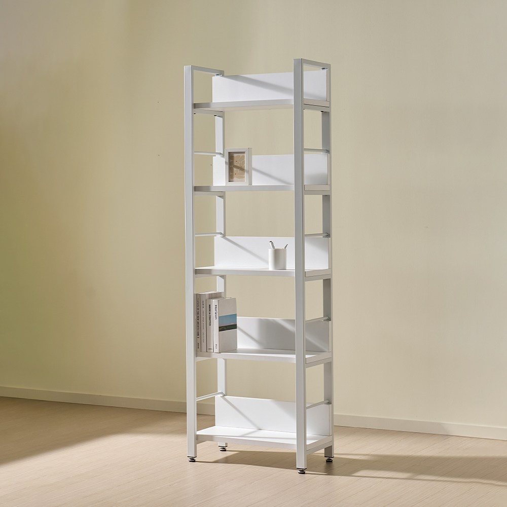 TS-15 철제 책장 5단 서재 600 책꽂이, 화이트프레임/오크, 5단 149,630원