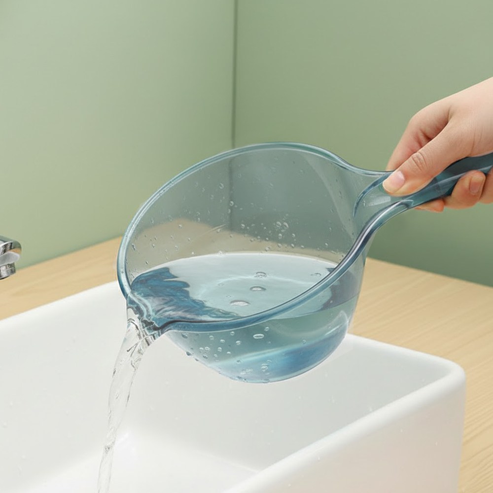 욕실 주방 투명 세숫대야 설거지대야 바가지, 1개, 블루빛투명 바가지 5,900원