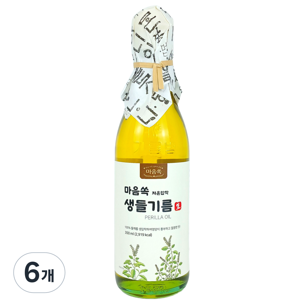 [마음쏙] 가족의 건강 저온압착 생들기름, 6개, 350ml 49,800원