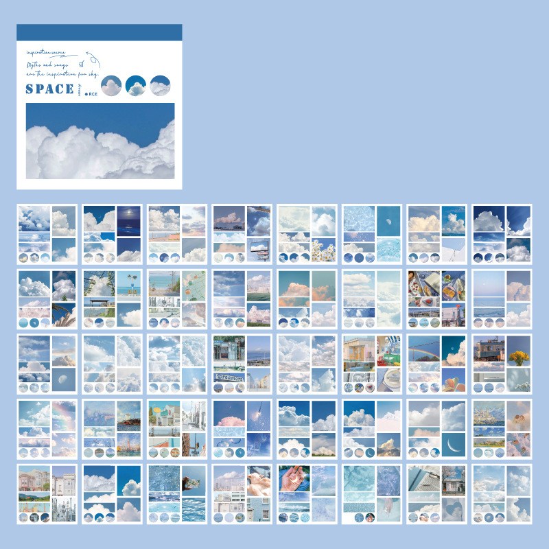 올리브파티 시간의 풍경 시리즈 빈티지 다꾸 감성 스티커북 세트, 1세트, 블루 8,900원