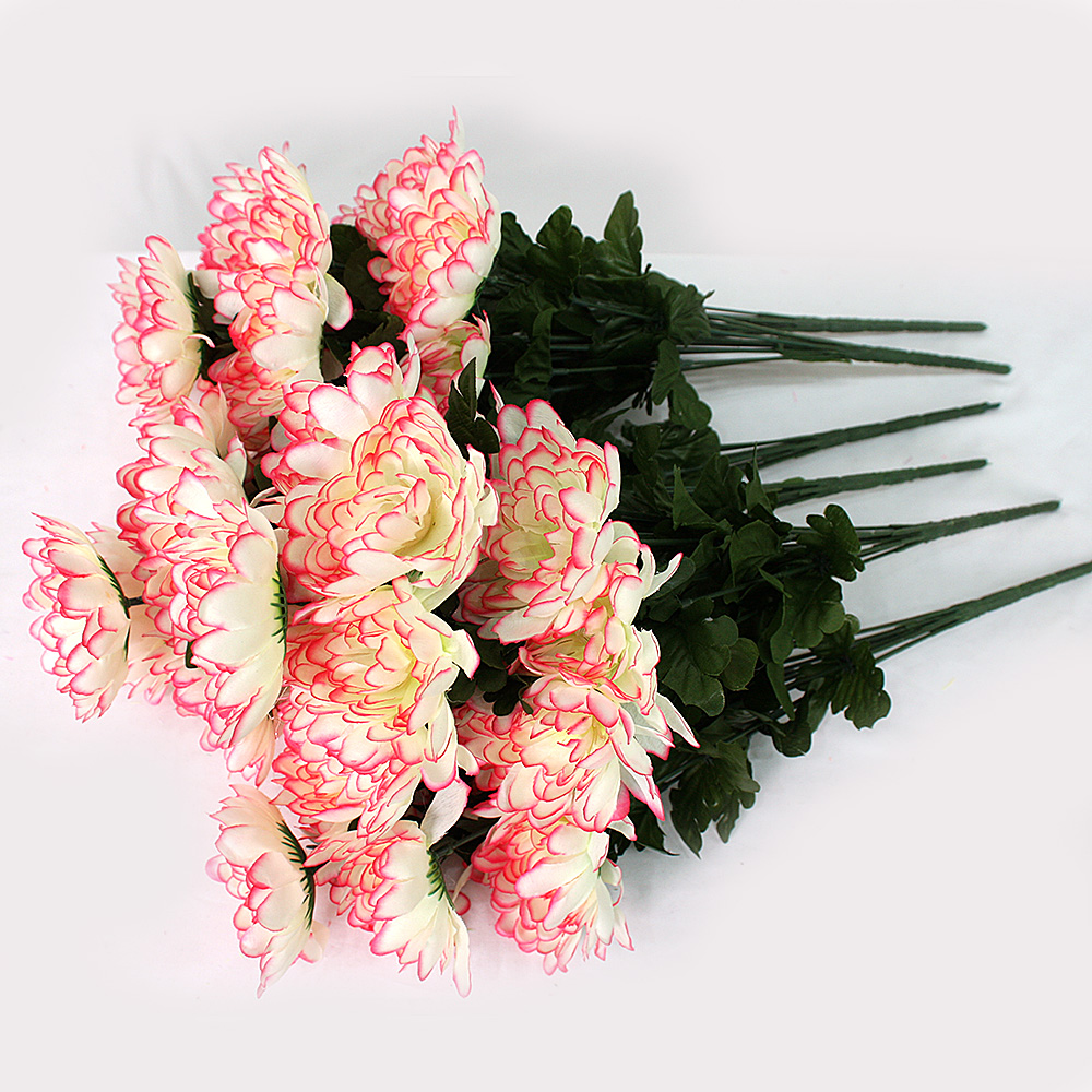 조아트 조화 성묘꽃 12대 국화 부쉬 6p, 크림핑크, 6개 25,200원