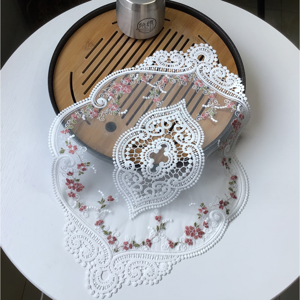 포유 프렌치 북유럽 레이스 라운드 테이블 매트 1,900원