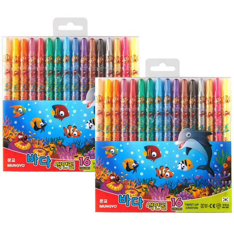 문교 바다 돌돌이 색연필, 16색, 2개 7,540원