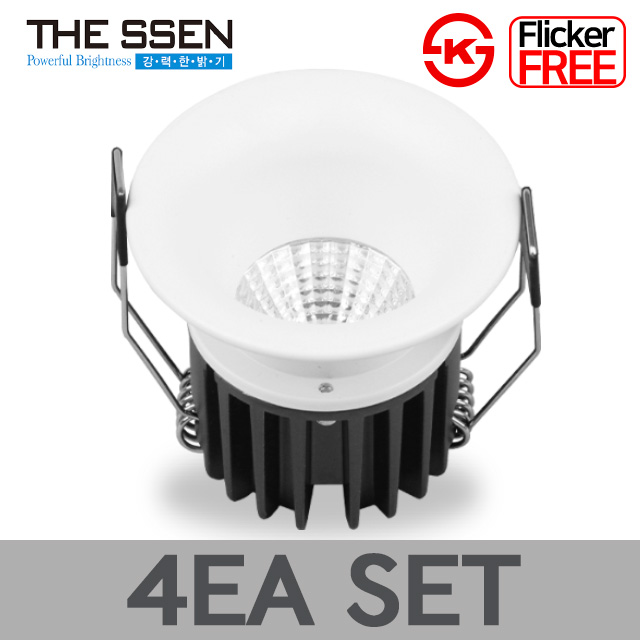 더쎈 LED 다운라이트 델링 4인치 COB 12W 움푹 슬림테 매입등, 화이트바디 전구색, 4개 70,480원