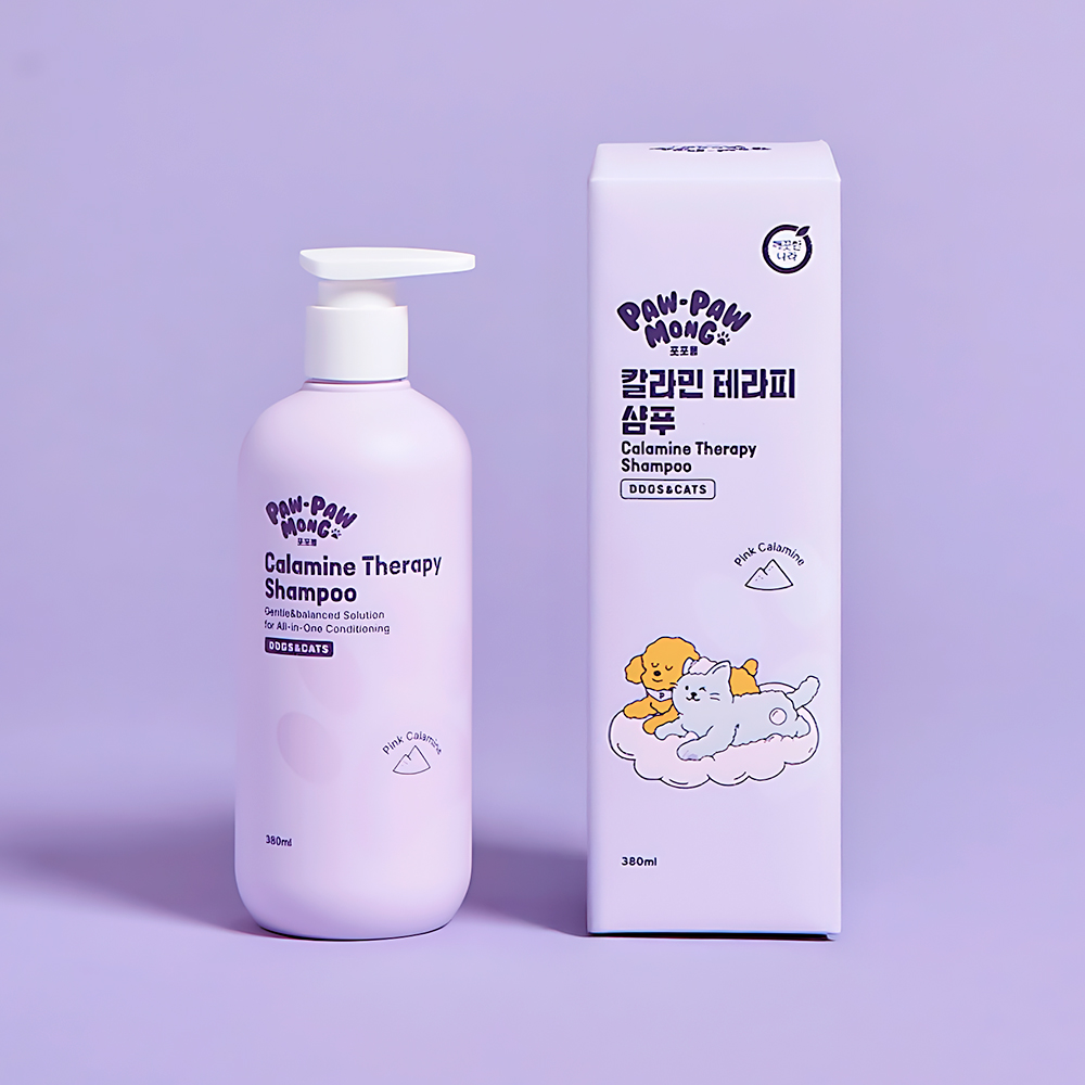 포포몽 강아지 고양이 겸용 칼라민 저자극 펫 샴푸, 1개, 380ml 17,900원