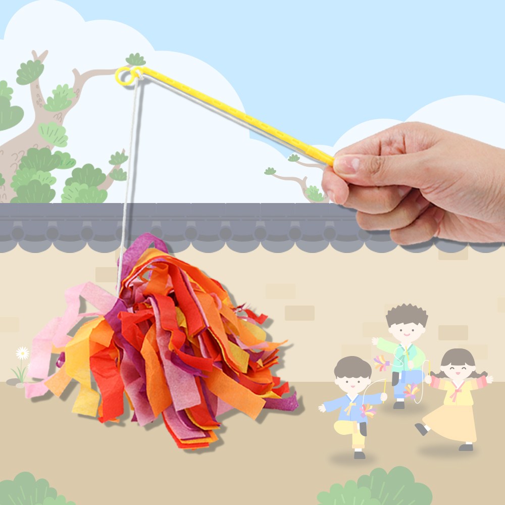 오늘놀이 전통 막대 제기차기 놀이 우리나라 민속 소품 DIY 키트 KC인증, 1개 1,900원