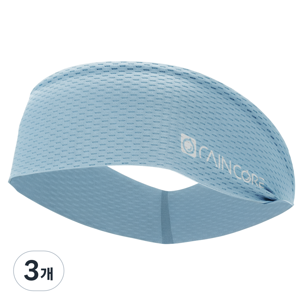레인코어 메쉬 스포츠 헤어밴드 5가지 컬러 (국내생산) 프리미엄 쿨링 남성 여성 헤드밴드 땀흡수 머리띠 러닝 헬스 등산 축구 테니스, SKYBLUE, 3개 20,700원