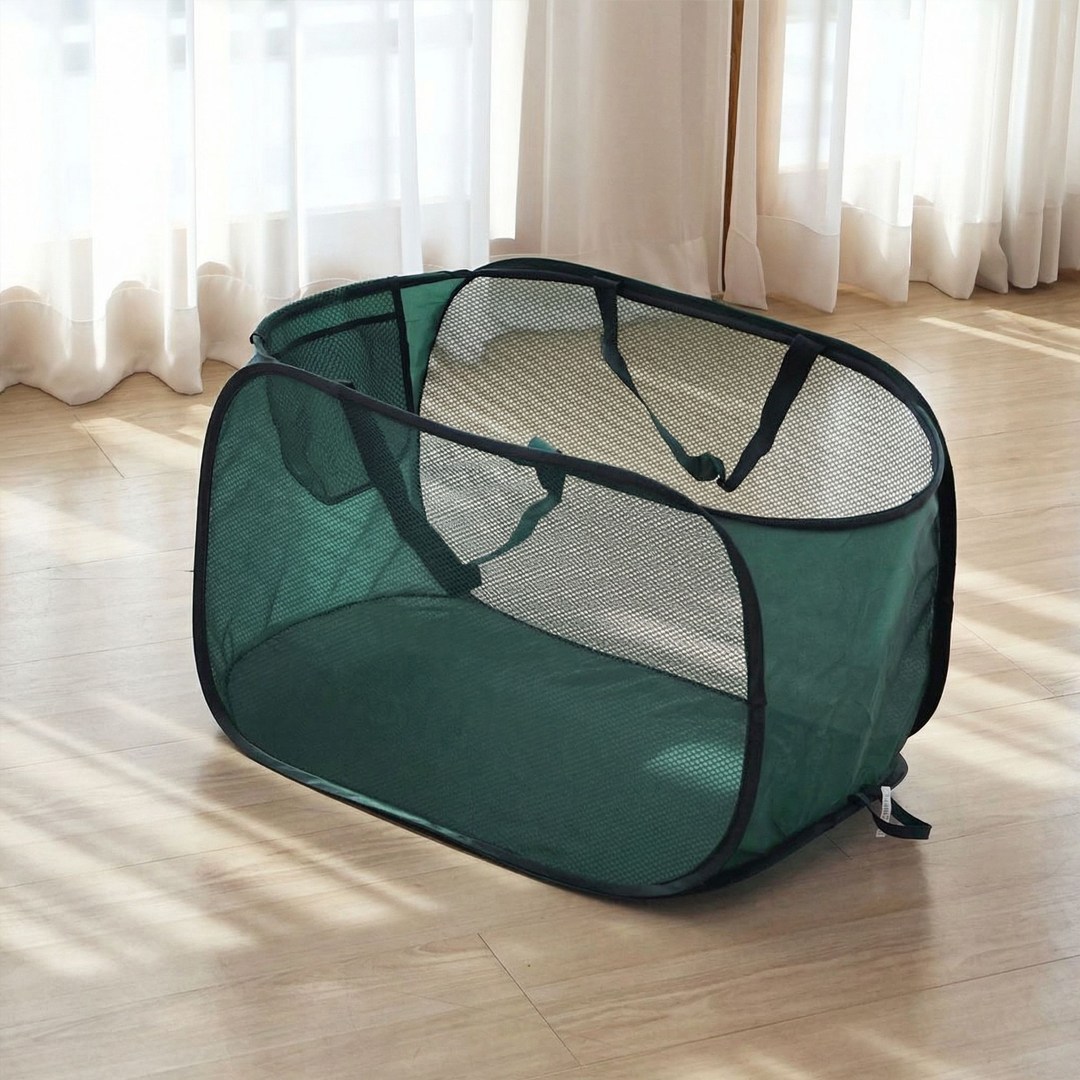 이지유 접이식 메쉬 빨래 바구니 원터치 세탁 보관 햄퍼 6,800원