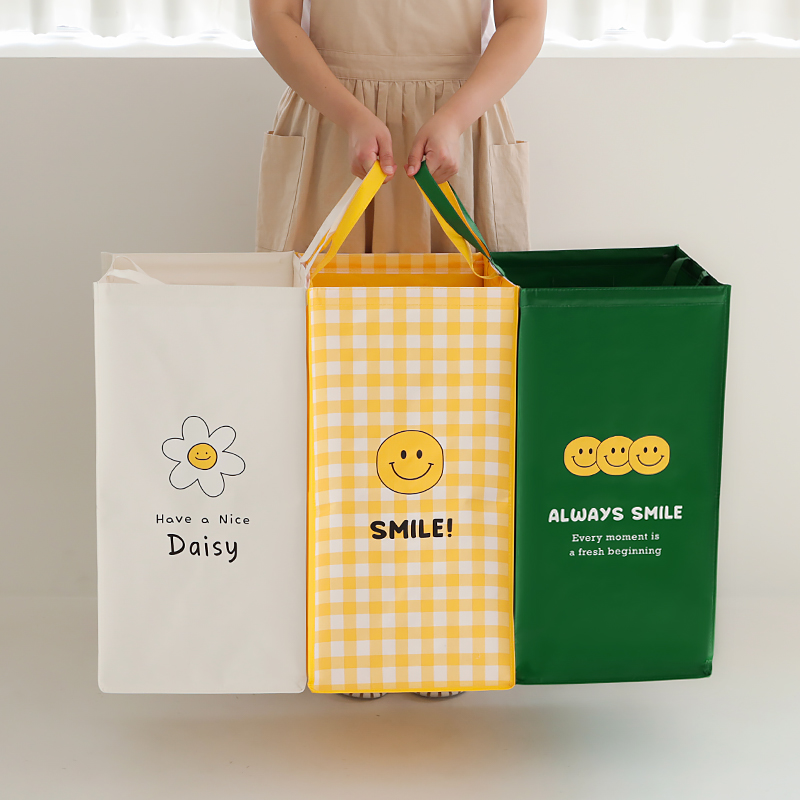 네이쳐리빙 쁘띠스마일 반전매력 재활용 분리수거함 3종 세트 11,300원