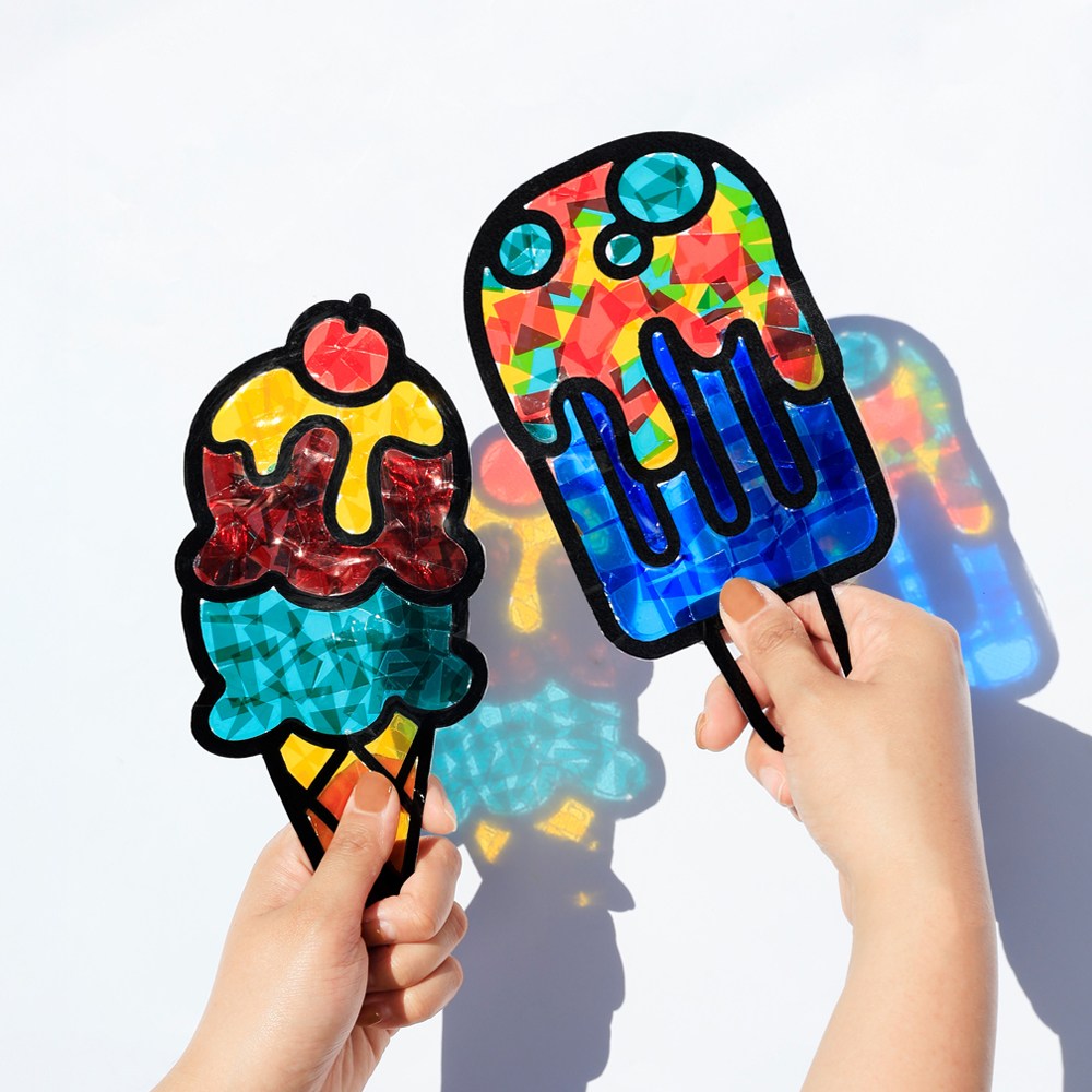 오늘놀이 여름 아이스크림 썬캐쳐 만들기 2종 택1 DIY 키트 그림자 놀이 KC인증, 1개, 아이스크림 콘 1,700원