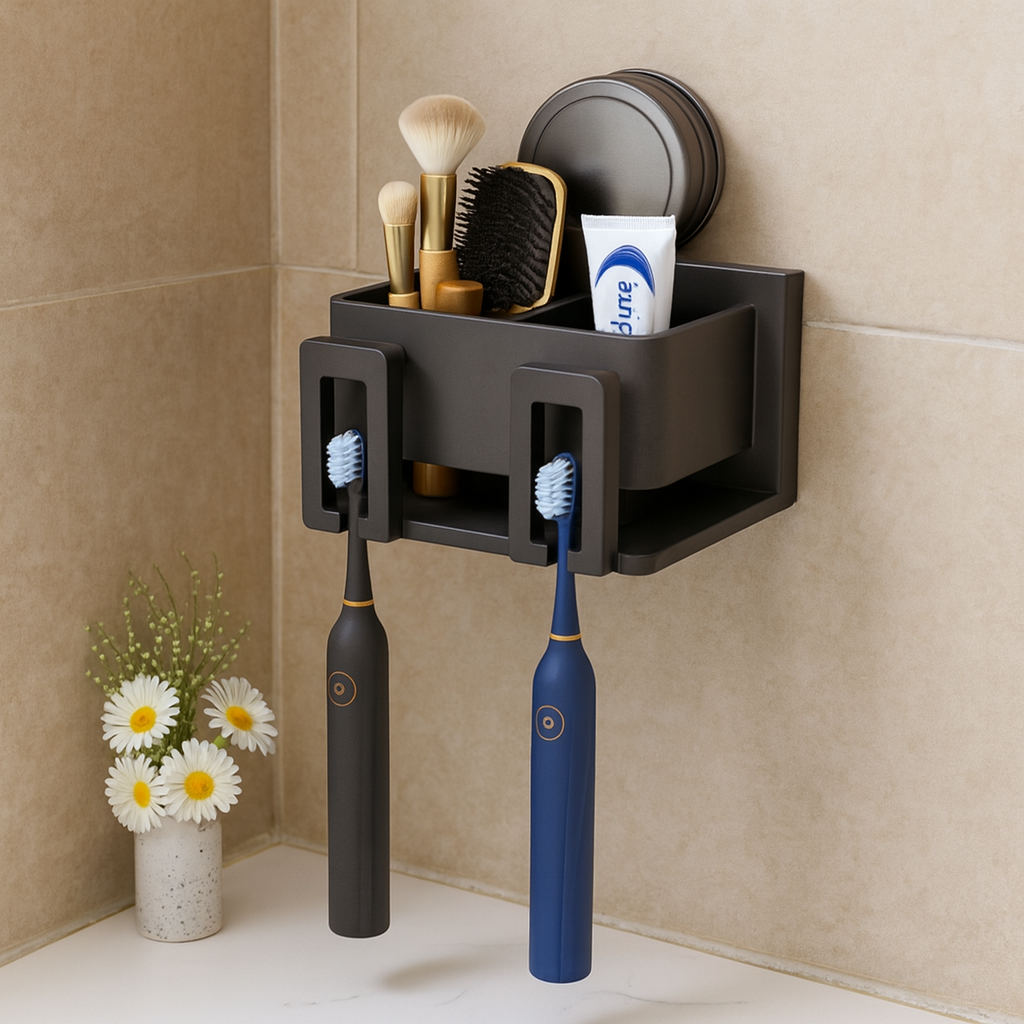 클레미엄 무타공 흡착식 우주 항공알루미늄 칫솔꽂이 칫솔걸이 스테인리스 컵꽂이, 그레이2구 12,900원