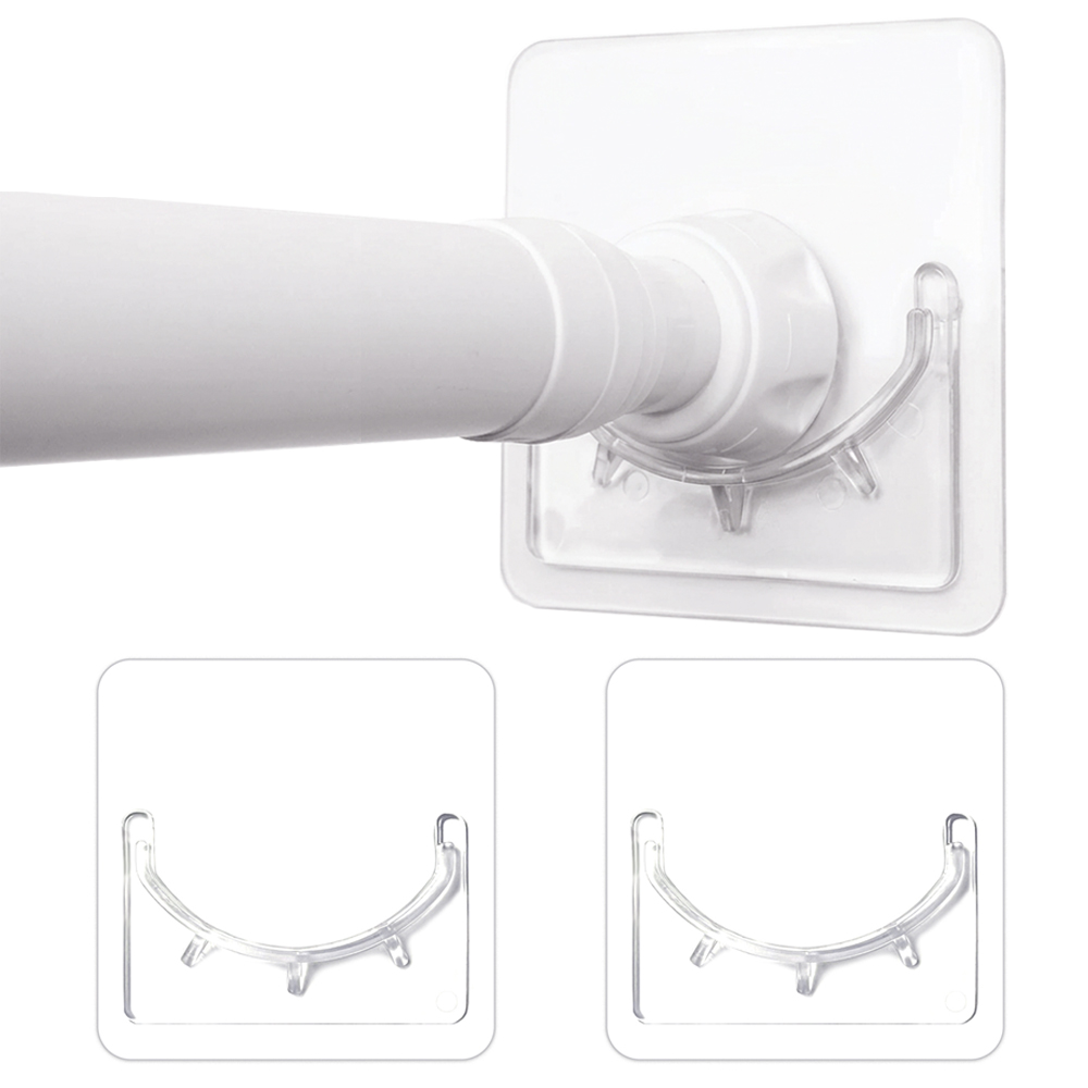 못없이 압축봉 걸이 커튼봉 고정 브라켓 홀더 2P, 투명 2,750원