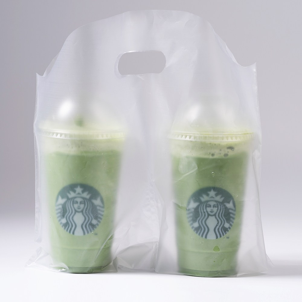 [비닐몰] 테이크아웃 커피봉투 비닐캐리어 2구 무지, 200매 8,550원