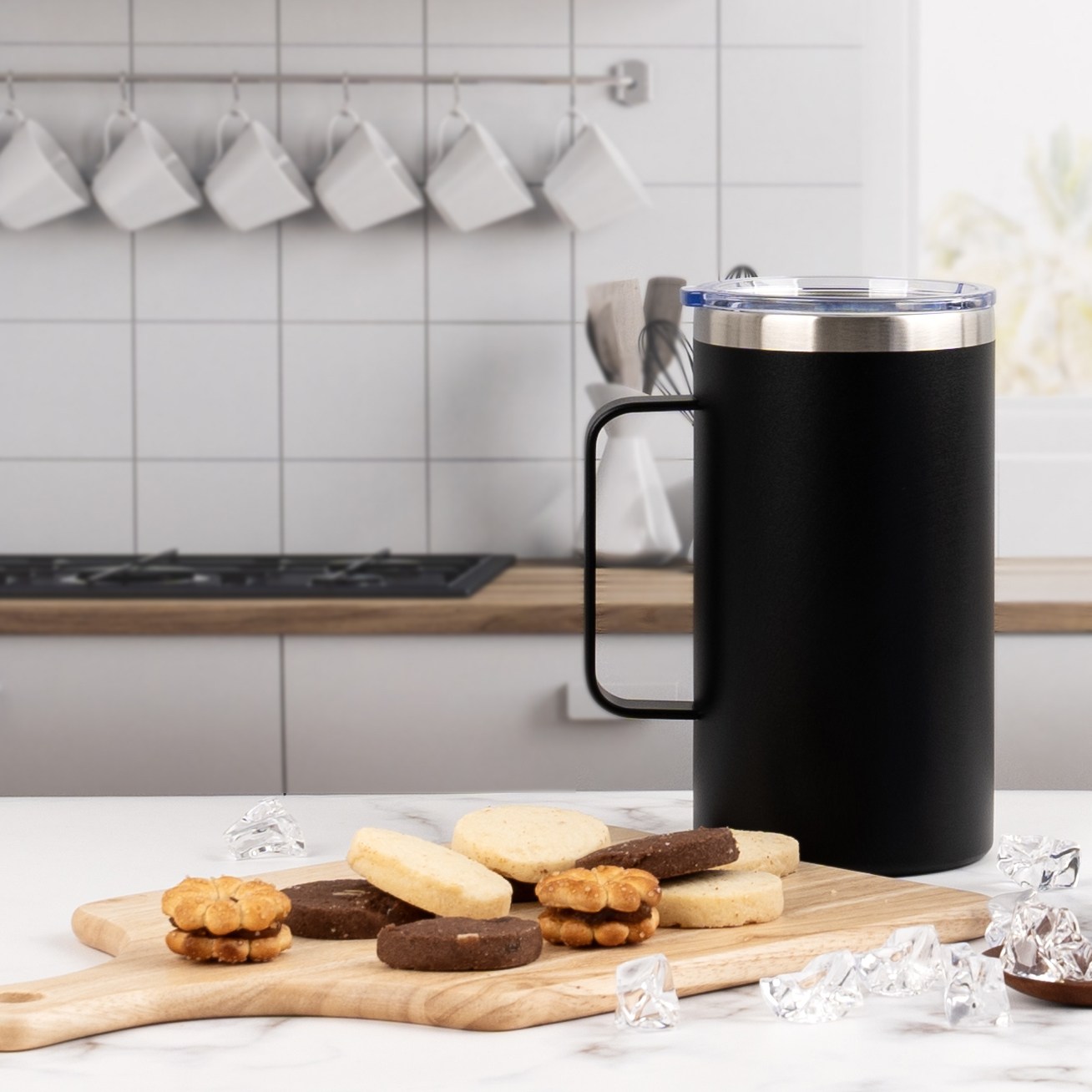 공감스토어 텀블러 스텐 700ml텀블러 보온 보냉 핸들텀블러 손잡이텀블러, 텀블러 블랙 15,900원