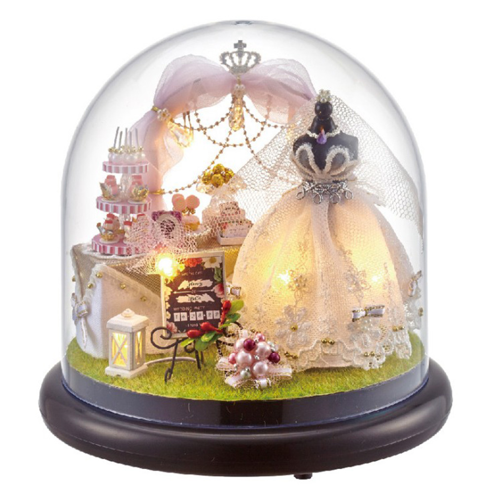 DIY 미니어처드림박스 미니어처하우스 집에서할수있는취미 원형하우스 에펠탑 파리여행 놀이동산 웨딩드레스 인어공주 인형의집[풀패키지,오르골포함], 1개 19,800원