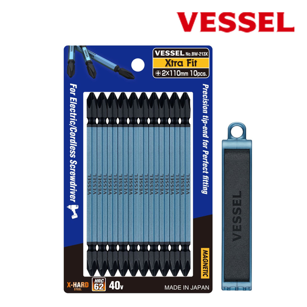 베셀 블랙비트 세트 드라이버 드릴 임팩 십자 110mm 10P 홀더 포함 BW-213X 31,490원