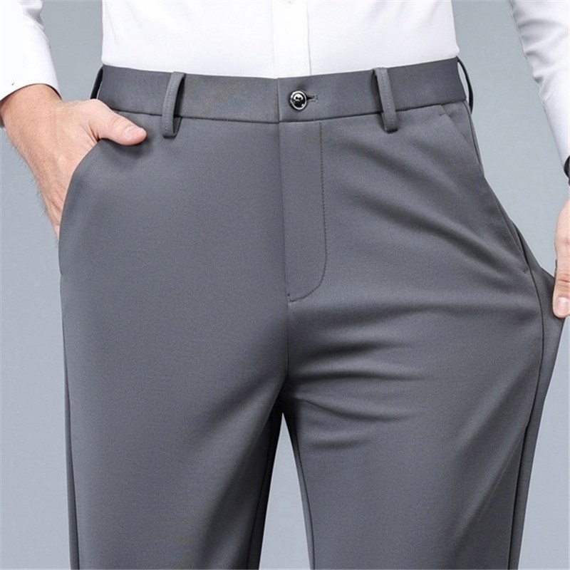 FANSYLI 남성 캐주얼 정장바지 봄가을 신상 빅사이즈 일자 비즈니스 정장바지 와이드 스판 기모 직장인 캐주얼 바지 W2508A27 24,640원