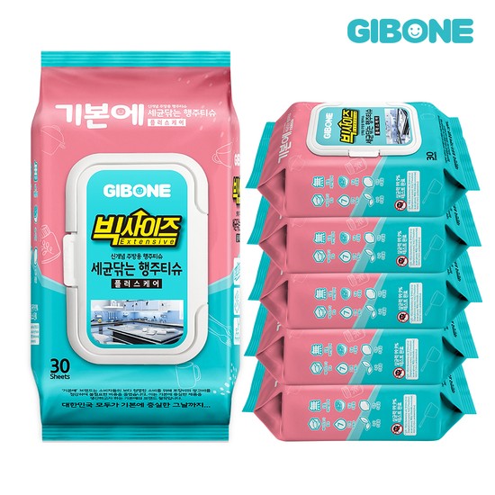 기본에 세균닦는 빅사이즈 행주티슈 플러스케어 30매 X 6팩 15,900원