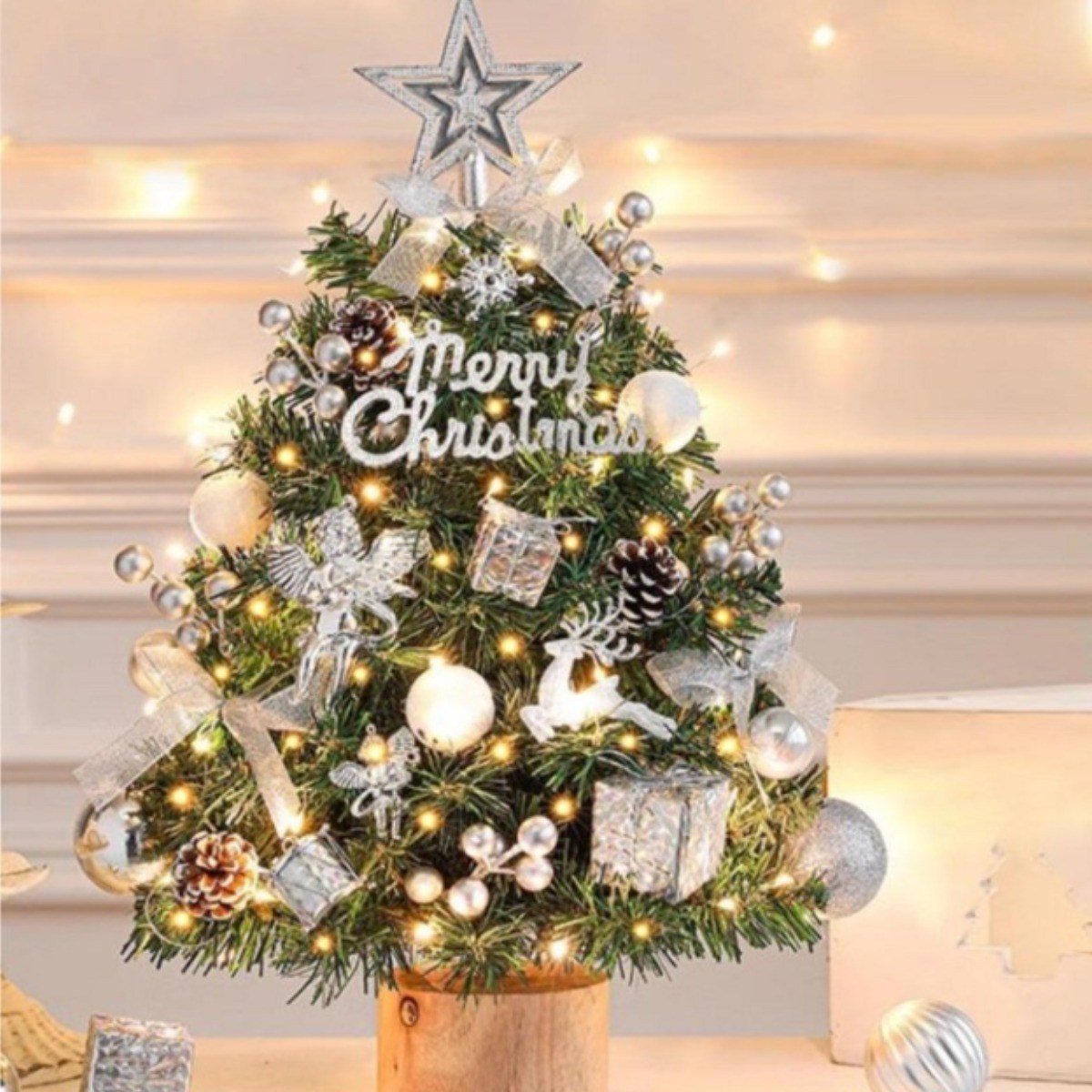 라이프웨이 고퀄 미니 크리스마스 트리 풀세트 LED, 오너먼트 포함 풀세트 트리 38,900원