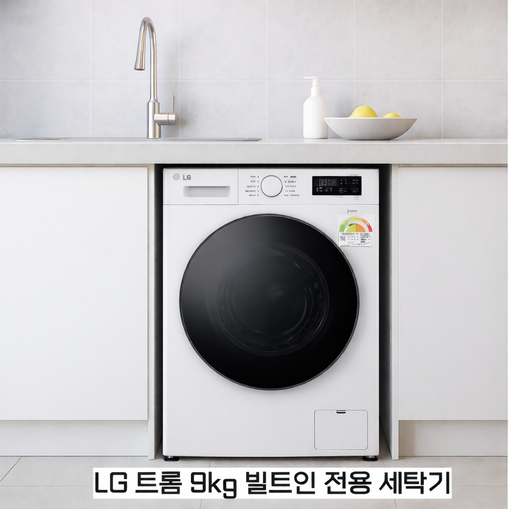 LG전자 트롬 빌트인세탁기 9kg 2024년 신모델 F9WTB 원룸 오피스텔 소형세탁기 474,980원