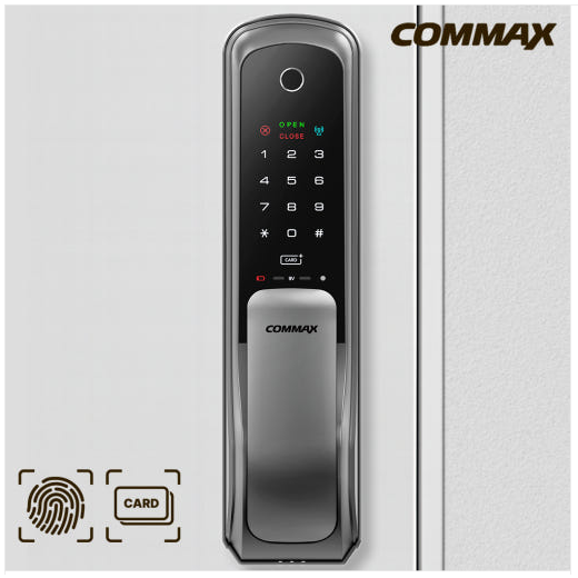 COMMAX 무타공 지문인식 카드키 푸시풀 디지털 손잡이 있음 도어락 CDL-615P 275,000원
