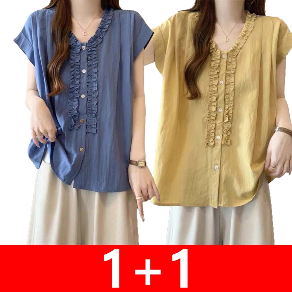 IWMAFT 2종 세트 여성 여름 린넨 코튼 민소매 블라우스 루즈핏 체형커버 데일리 FC32 21,800원