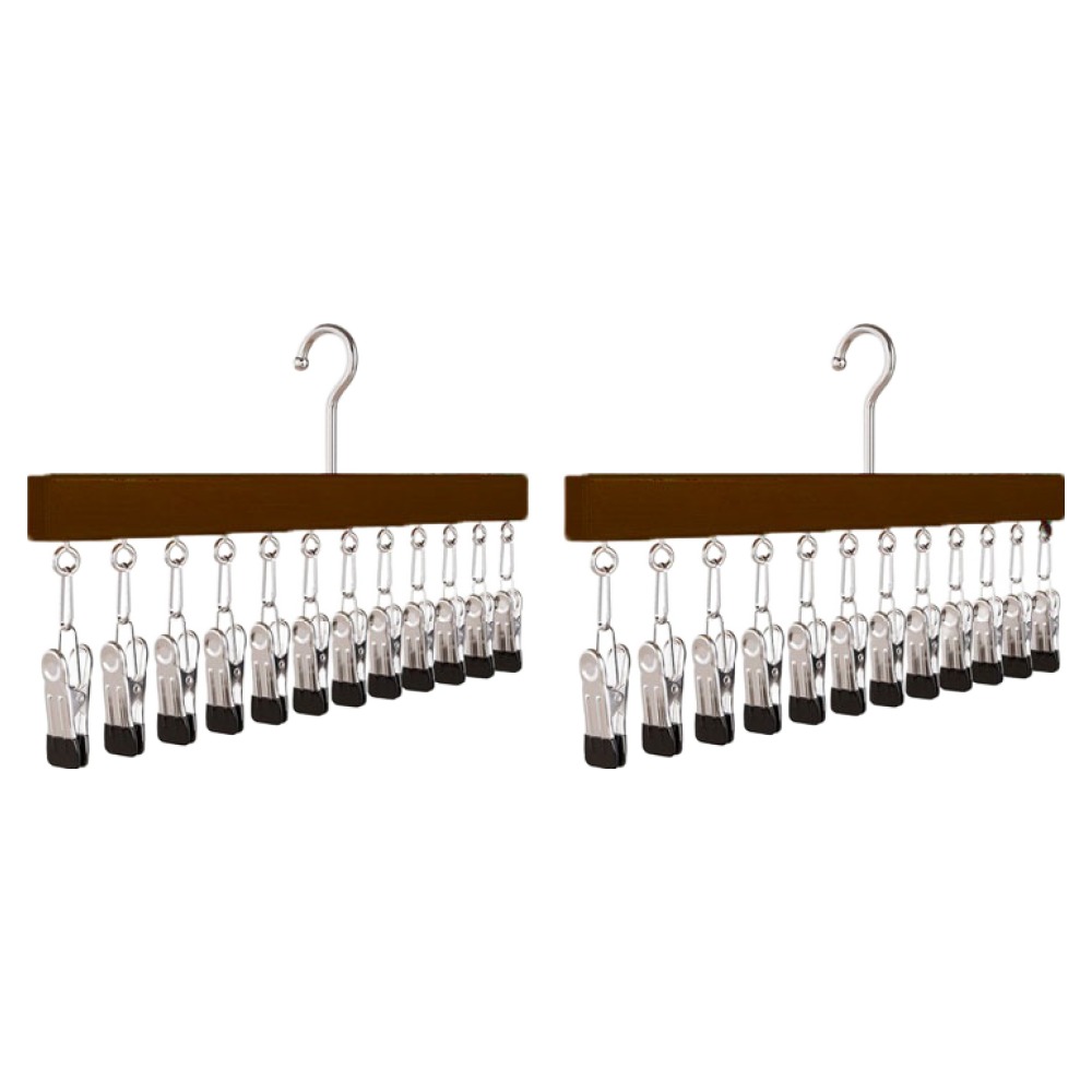 미누네 다용도 집게 모자 걸이, 진한갈색, 2개 12,700원