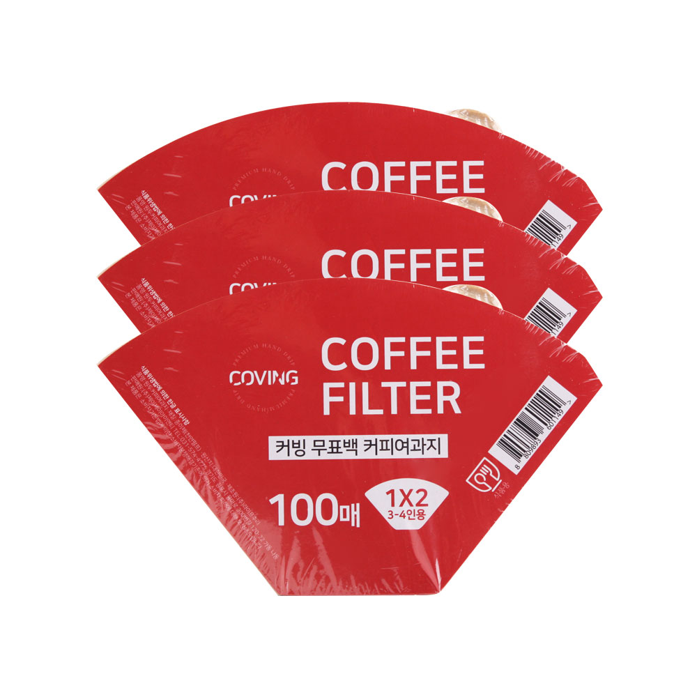 커빙 원두커피여과지 무표백 커피필터 1X2 300매 핸드드립 여과지 세트, 3개 5,400원