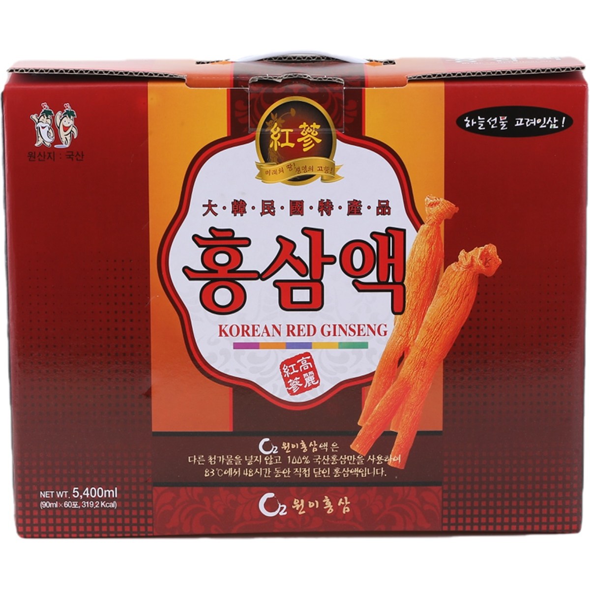 원이홍삼 홍삼만 넣은 순수 100% 고려 홍삼액 홍삼진액 홍삼액기스 홍삼즙  금산 달임 90ml 60포 57,890원