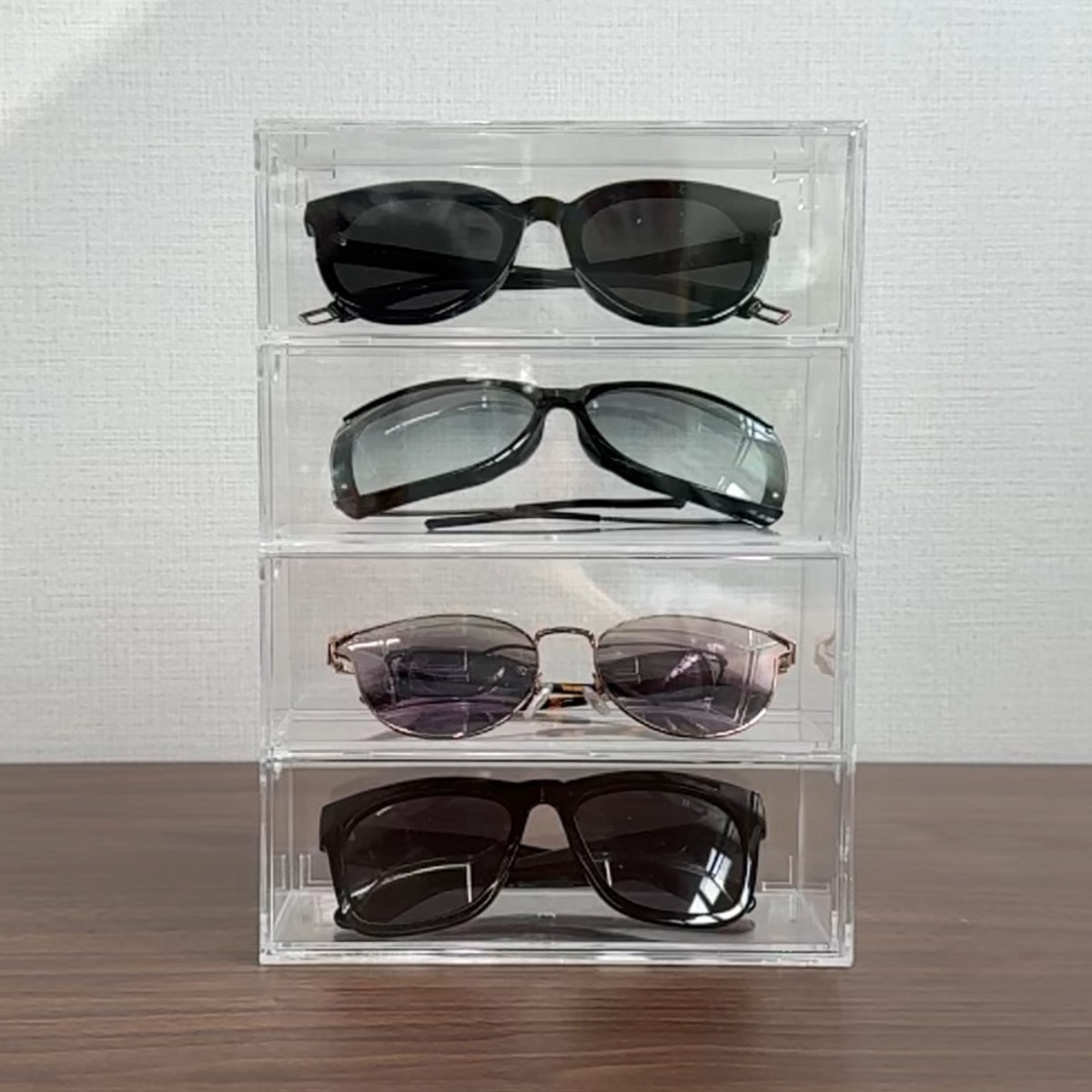 1미터 안경보관함 안경 케이스 서랍식 4단, 1개, 투명 7,530원