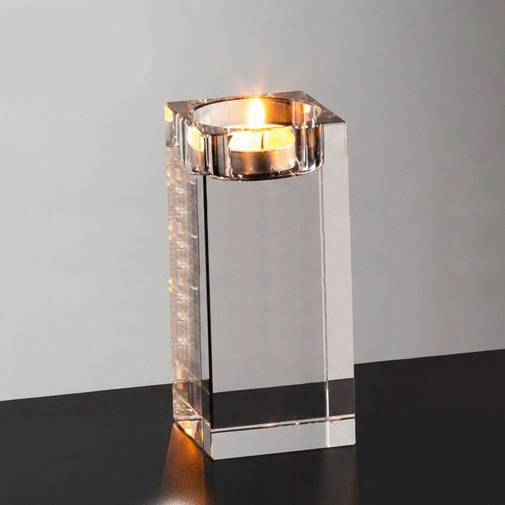 크리스탈 티라이트 캔들홀더 유리 투명 사각 인테리어 소품, 스퀘어 투명 12cm 9,900원