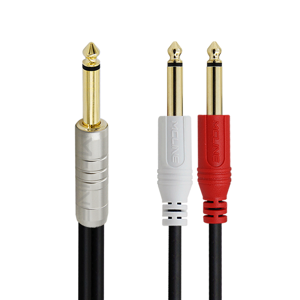 맥라인 모노6.3(5.5) - 2 모노 Y 확장 케이블 TS to 2TS 믹서 앰프 반주기 스피커 음향 오디오 연결선 McLine MC-HA39 41,000원