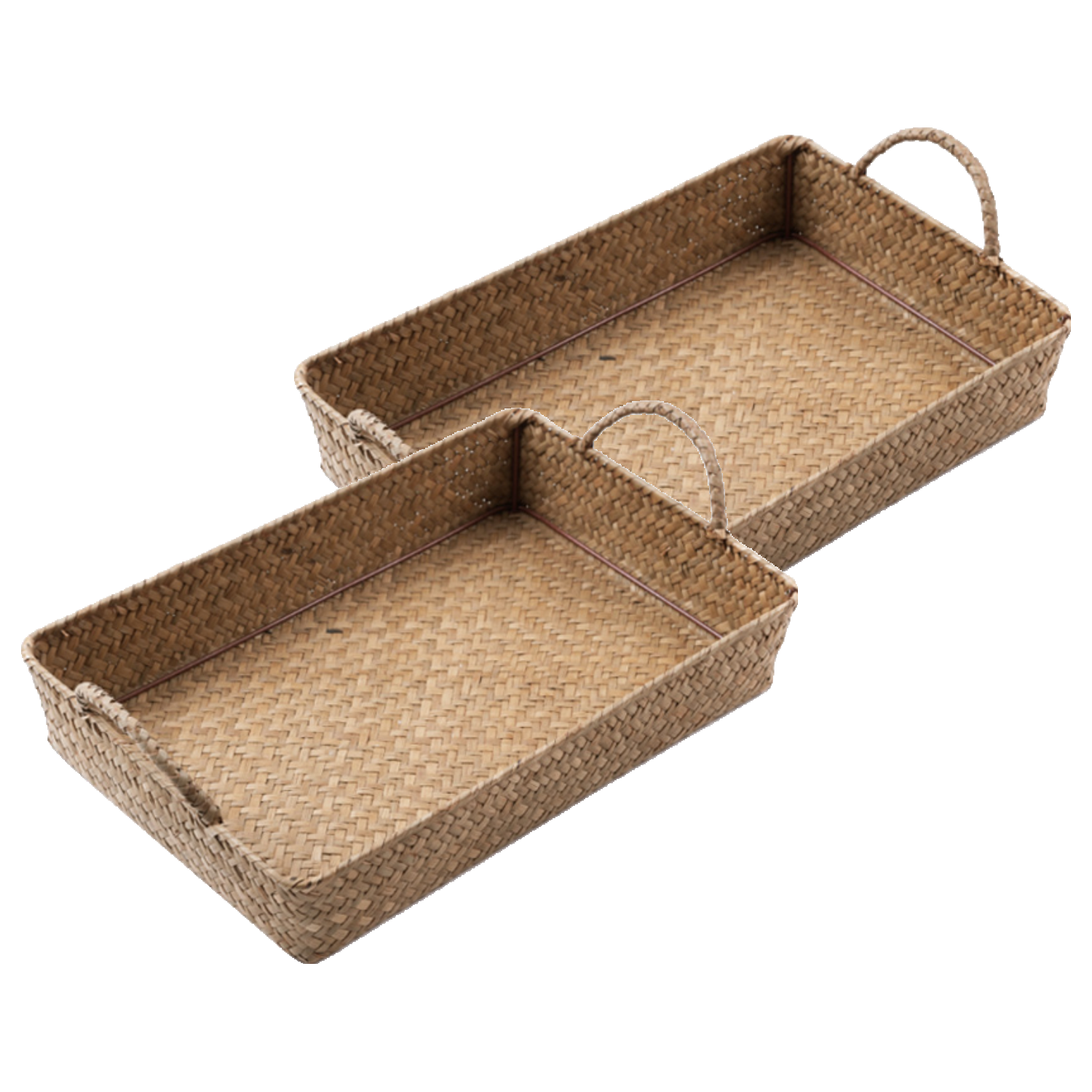 메이퀸 내일의공간  손잡이 라탄바구니 대형 33 x 23 x 6 cm 22,000원