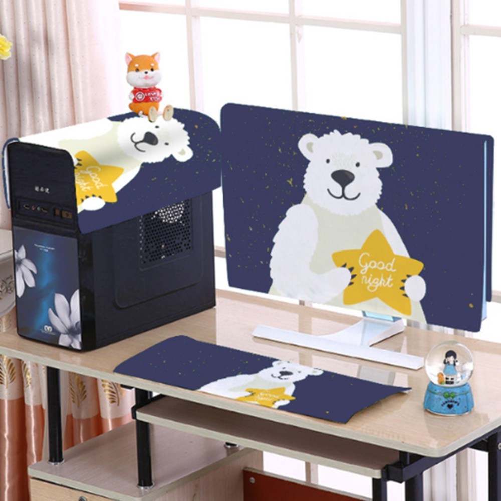 컴퓨터보호덮개3종 기스방지 모니터 본체 키보드먼지커버, 북극곰 16,100원