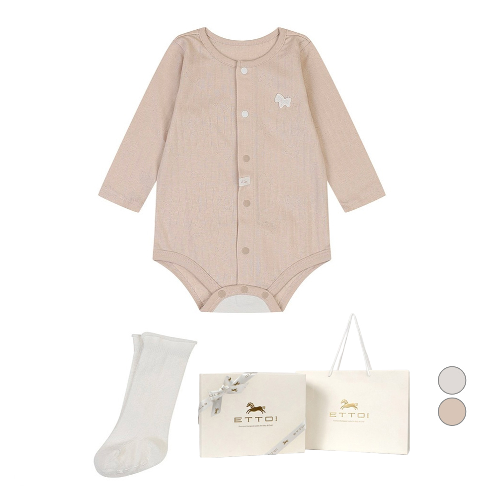 에뜨와 신생아용 선물용 마론 바디수트 + 양말 선물포장 세트 + 쇼핑백 36,160원
