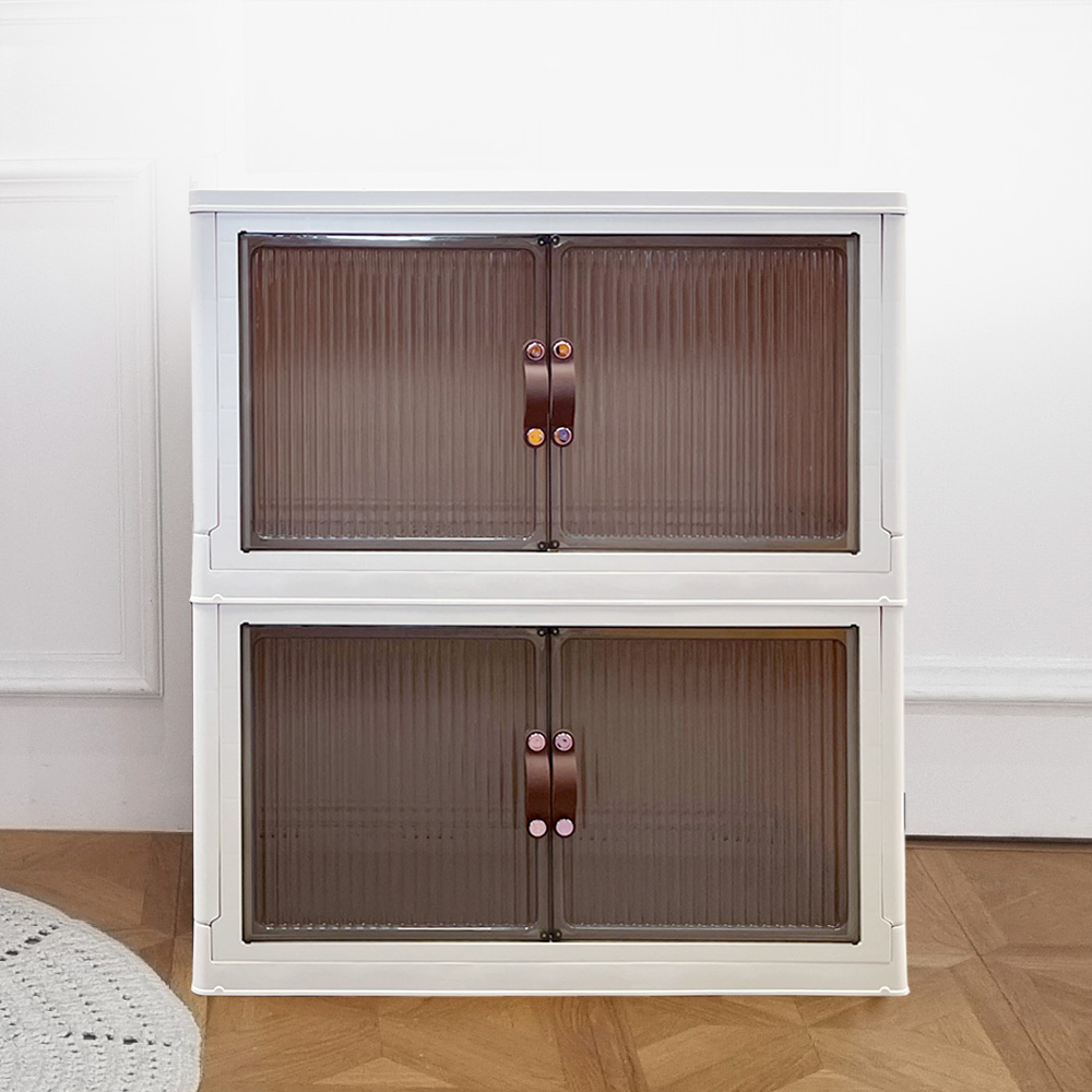 청소앤 특대형 폴딩 수납장 2단 65cm 80리터 리빙 정리함, 현재가 46,990원