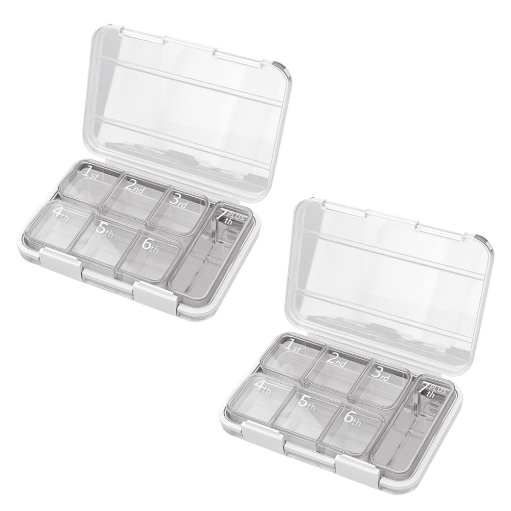 디모어 휴대용 7일 알약케이스 요일별 약보관함 약통, 화이트, 2개 18,900원